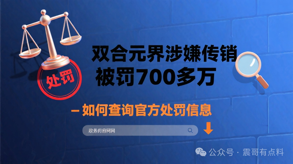 双合元界涉嫌传销被罚700多万,如何查询官方处罚信息(1) 双合元界涉嫌传销被罚700多万,如何查询官方处罚信息(1)
