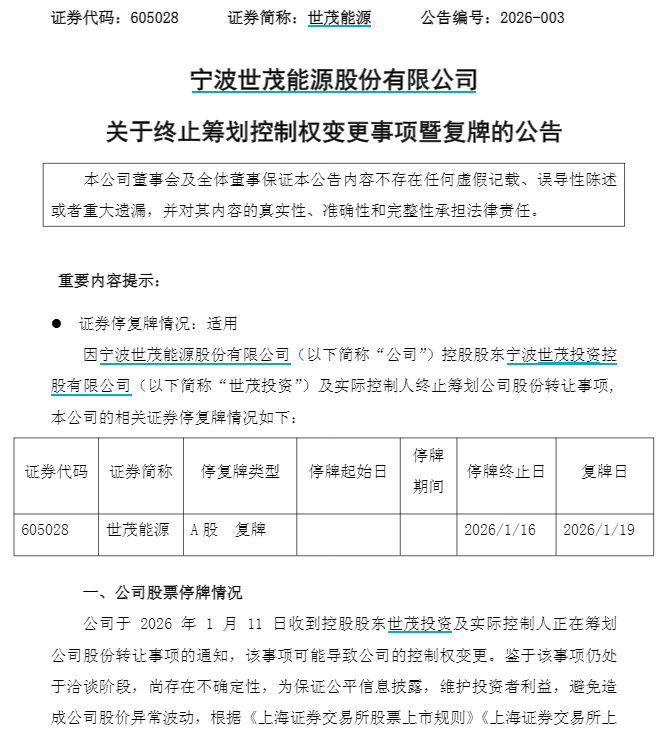 世茂能源突然终止“易主”!下周5股解禁市值高(附名单)(2) 世茂能源突然终止“易主”!下周5股解禁市值高(附名单)(2)