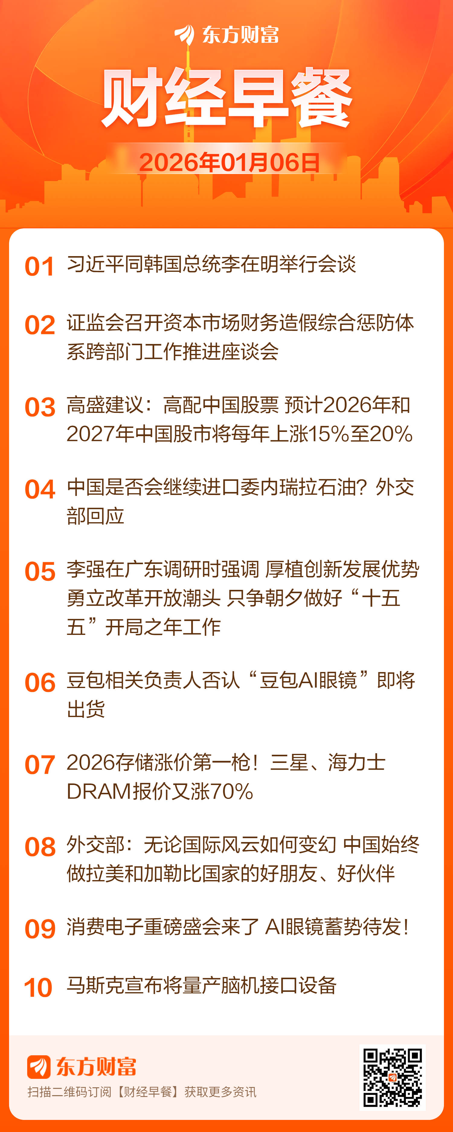 东方财富财经早餐 1月6日周二(1) 东方财富财经早餐 1月6日周二(1)